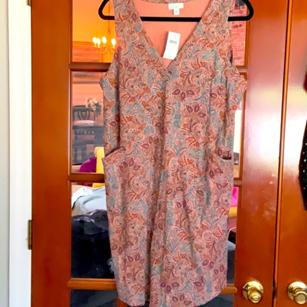 J Jill Paisley sleeveless dress new with tags size LP